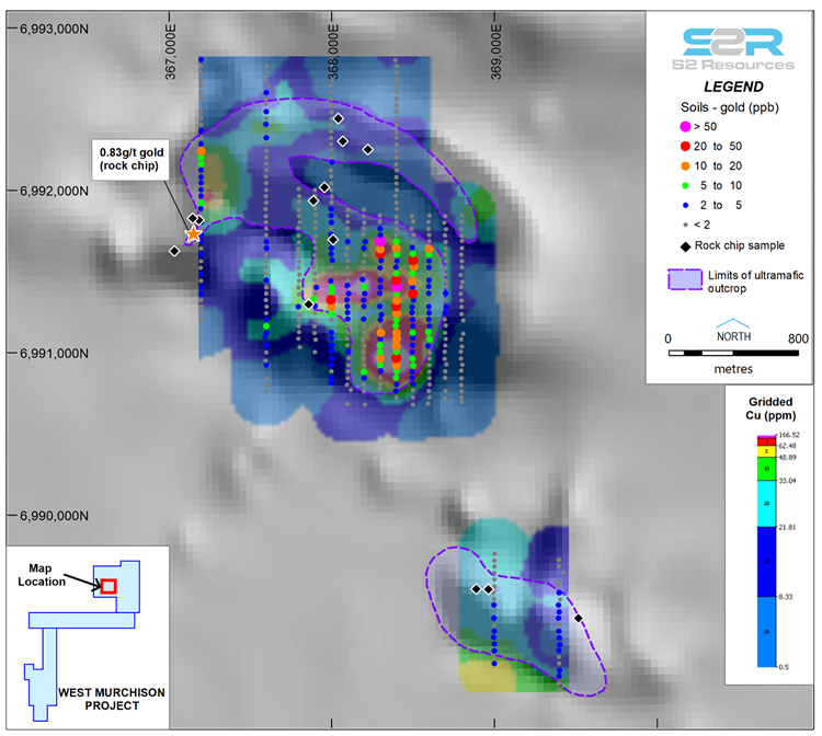 Au soil anomaly at Woodrarung